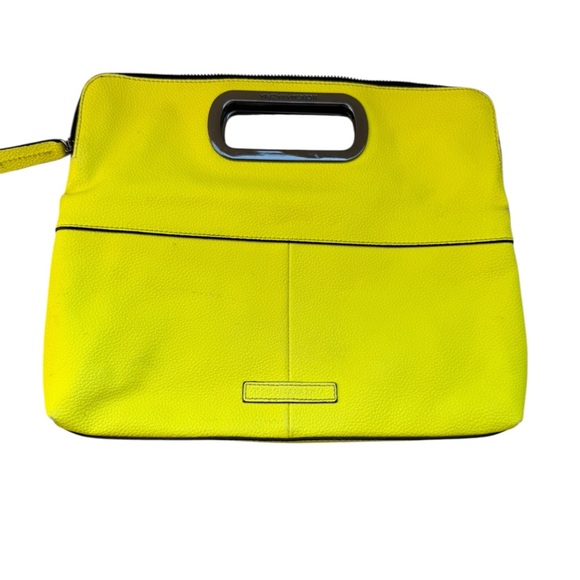 BCBGMaxAzria Bold Yellow Wristlet neon in Great condition minor marks see pics - Picture 1 of 16